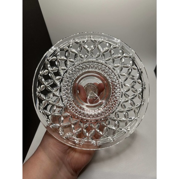 Vintage Anchor Hocking Wexford Pattern Footed Compote Candy Dish - Picture 3 of 8